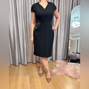 Elegant Black Lace Panel Dress